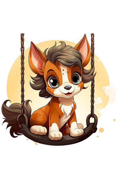 StoryGift Romania Sticker Autocolant 70CM cu un animalut care se da in leagan...