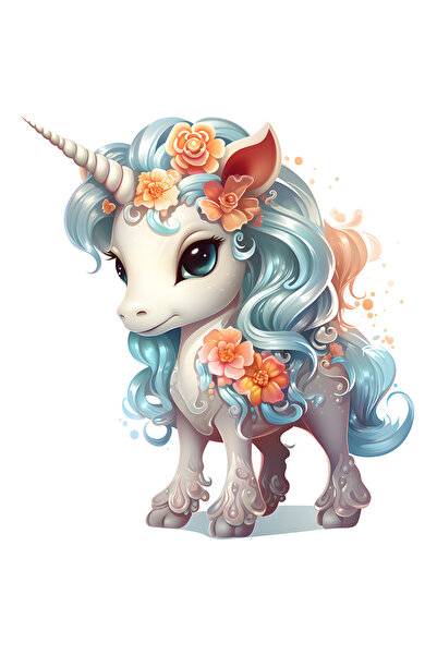 StoryGift Romania Sticker Autocolant 70CM cu un unicorn serios, ilustratie, f...