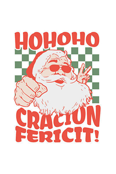 StoryGift Romania Sticker Eticheta 40CM Adeziv hohoho Craciun fericit Mos hai...