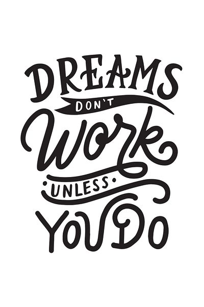StoryGift Romania Sticker Cu Mesaj Dreams Don't Work Unless You Do, Motivational, Visele Nu Se Implinesc Pan