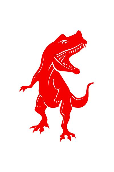StoryGift Romania Sticker Autocolant 70CM Exterior cu un dinozaur furios , Vinyl Rosu, 70 cm