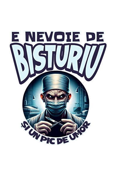 StoryGift Romania Sticker Eticheta 50CM Adeziv Barbat Doctor CU Masca In Sala...