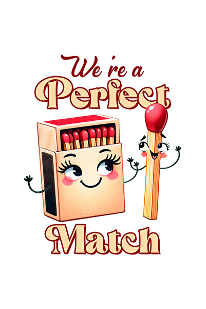 StoryGift Romania Sticker Autocolant 70CM cu un chibrit si cu o cutie de chibrituri cu mesajul "We're a perfect