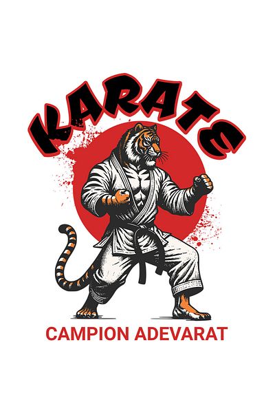 StoryGift Romania Sticker 70CM with Tiger in Martial Arts Costume Karate Contact Fighting Motivation