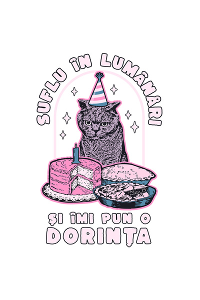 StoryGift Romania Sticker Adeziv Pisica Suparata Aniversare Suflu În Lumanari...