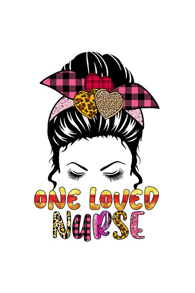 StoryGift Romania Sticker Adeziv 90CM cu mesajul "One loved nurse", profesie, ilustratie, munca, dedicare, pasiu