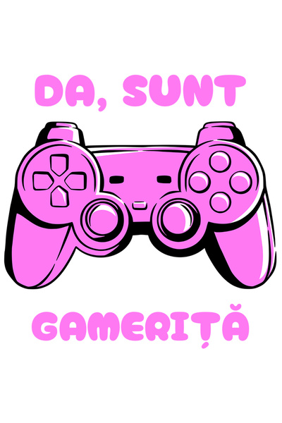 StoryGift Romania Sticker Autocolant 70CM Adeziv Da, Sunt Gamerita, iubitoare...