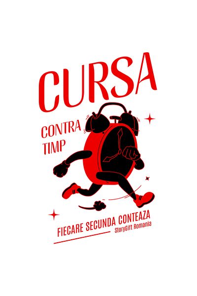 StoryGift Romania Sticker Autocolant 70CM Adeziv Ceas ce alearga, text fiecare secunda conteaza cu Margini Albe,