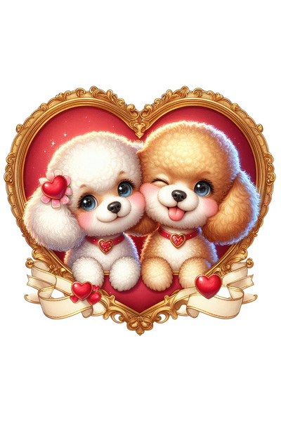 StoryGift Romania Sticker Eticheta 50CM cu o catelusa si un catel, ilustratie...