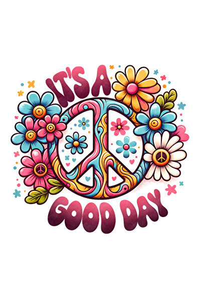 StoryGift Romania Sticker Eticheta 50CM cu semnul pacii cu mesajul "It's a go...