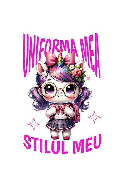 StoryGift Romania Sticker Autocolant 70CM cu Unicorn Fata Cu Par Colorata Si ...