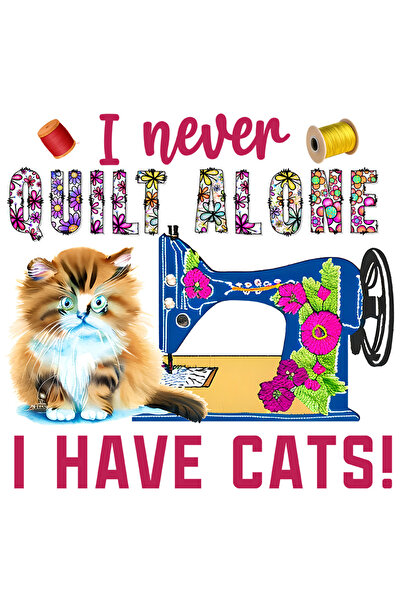 StoryGift Romania Sticker Adeziv 90CM cu mesajul "I never quilt alone, I have...