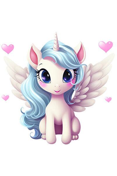 StoryGift Romania Sticker Autocolant 70CM cu un unicorn vesel, ilustratie, im...