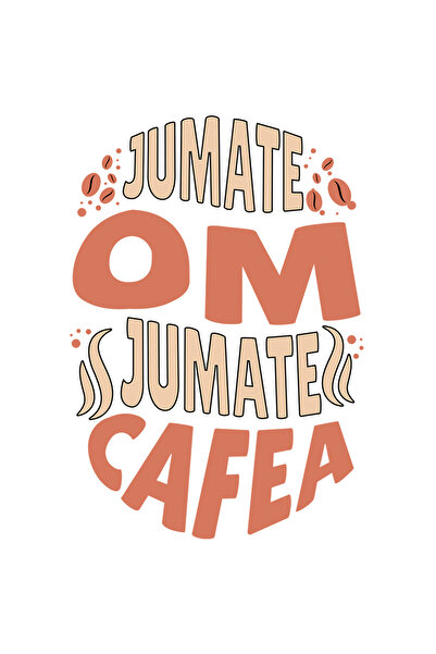 StoryGift Romania Sticker Eticheta 50CM Adeziv Jumate om, jumate cafea aroma ...
