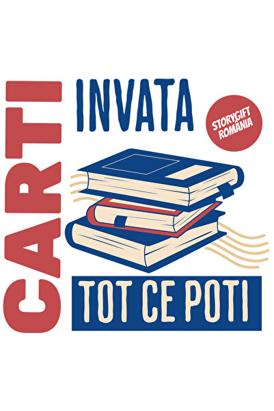 StoryGift Romania Sticker Eticheta 40CM cu Teanc DE Carti Motivational Dezvol...
