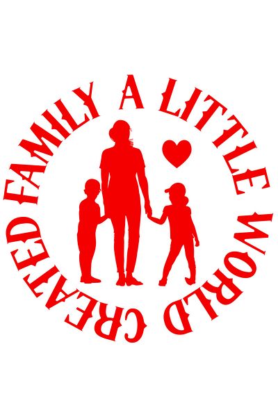 StoryGift Romania Sticker Autocolant 70CM Exterior cu o mama care isi tine fetita si baietelul de maini cu mesaj