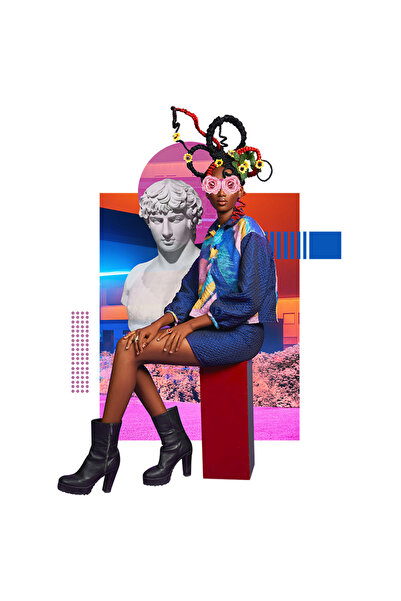 StoryGift Romania Sticker Eticheta 40CM Arta Modei, Statue, Grecia, Colaj, Ab...