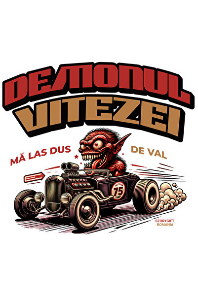 StoryGift Romania Sticker Adeziv Demonul Vitezei Monstru In Masina Adrenalina...