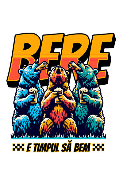 StoryGift Romania Sticker Adeziv 90CM Adeziv Bere, e timpul sa bem ursi bruni...