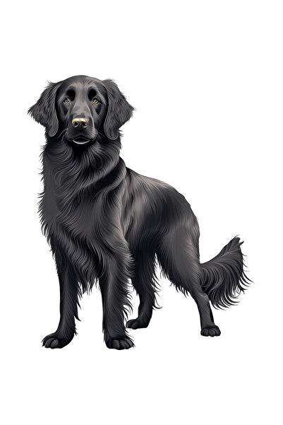 StoryGift Romania Sticker Autocolant 70CM cu un caine negru blanos, ilustrati...