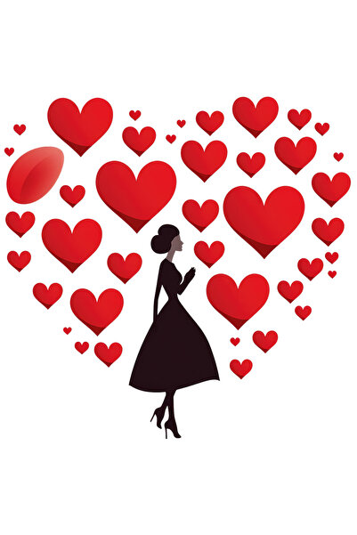 StoryGift Romania Sticker Autocolant 70CM cu o femeie intr-o rochie neagra, i...
