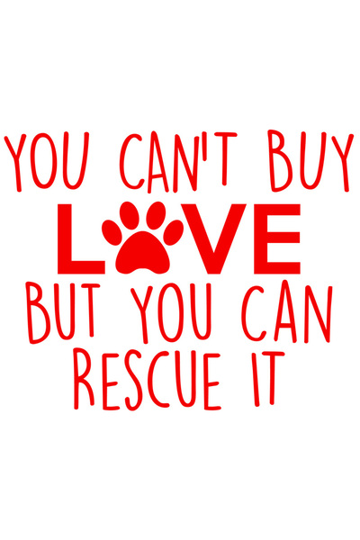 StoryGift Romania Sticker Exterior cu mesaj care incurajeaza adoptia de animale cu mesajul "You can't buy lo