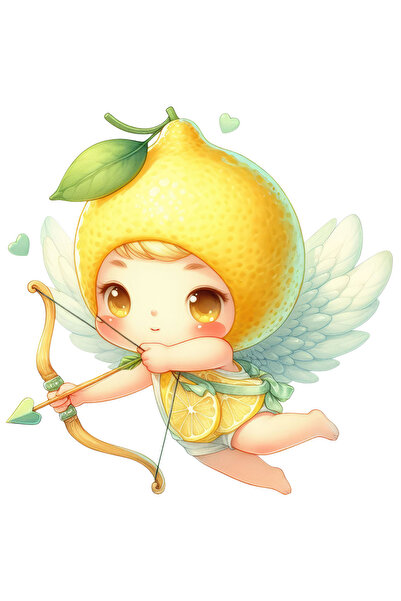 StoryGift Romania Sticker Eticheta 40CM cu un bebelus cu cap de lamaie, ilust...