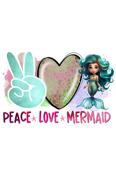 StoryGift Romania Sticker Autocolant 70CM cu mica sirena cu mesajul "Peace, l...