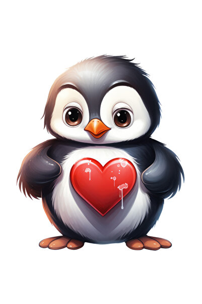 StoryGift Romania Sticker Autocolant 70CM cu un pinguin surprins, ilustratie,...