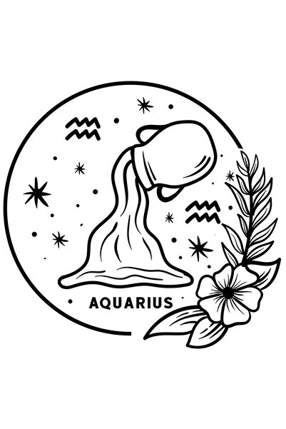 StoryGift Romania Sticker Adeziv 90CM cu zodia Varsator, ilustratie, zodie, astrologie, simbol, semn, stelute, f