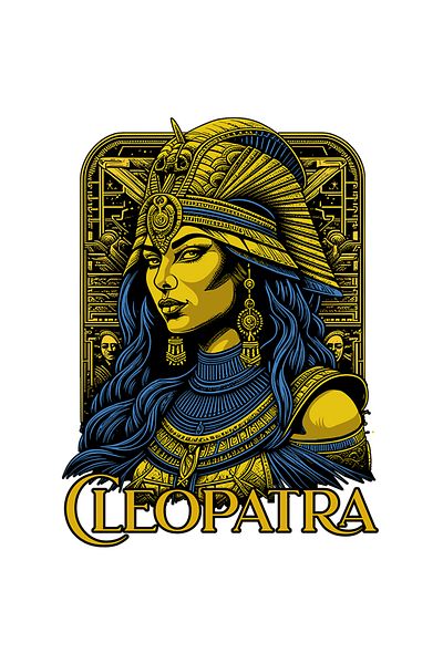 StoryGift Romania Sticker 70CM Adhesive Cleopatra Queen of Gold, Egypt Fortune with White Edges, PVC Viny
