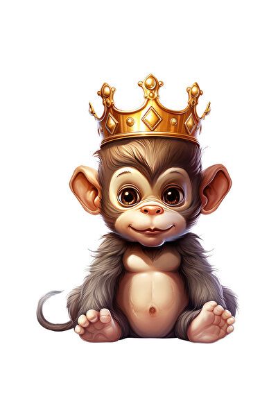 StoryGift Romania Sticker Autocolant 70CM cu o maimuta care poarta o coroana ...