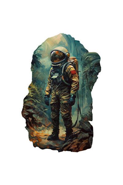 StoryGift Romania Sticker Autocolant 70CM cu Portret Astronaut in Jungla, Ast...