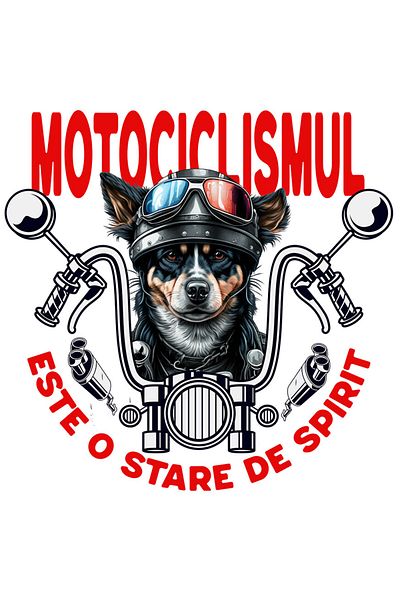 StoryGift Romania Sticker Eticheta 50CM cu Caine Colorat Cu Casca De Protectie Motocicleta Pasiune Motor Mesaj M