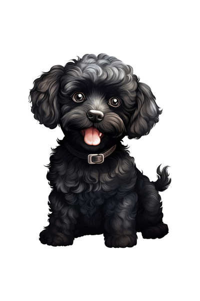 StoryGift Romania Sticker Eticheta 50CM cu un catel negru, ilustratie, vesel,...