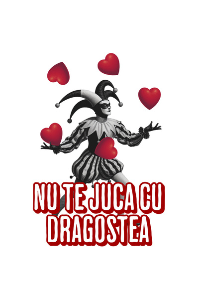 StoryGift Romania Sticker Eticheta 50CM cu Clovn Jongland Cu Inimi Text Nu Te...