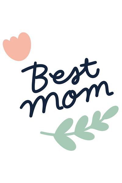 StoryGift Romania Sticker Autocolant 70CM Cu Text Best Mother, Floare, Frunza Verde, Cea Mai Buna Mama, Iubitori
