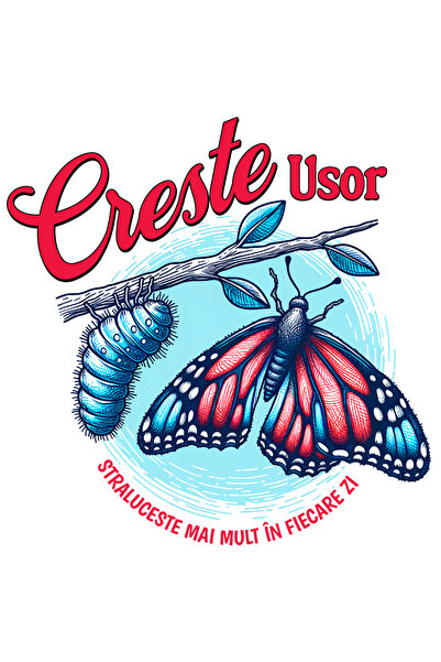 StoryGift Romania Sticker Adeziv 90CM Adeziv Evolutie Fluture Motivational Fe...