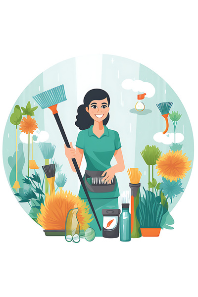 StoryGift Romania Sticker Eticheta 50CM cu o femeie care tine o matura, ilust...