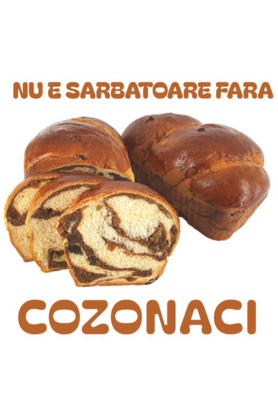 StoryGift Romania Sticker Adeziv 90CM Adeziv cozonaci nu e sarbatoare fara ma...