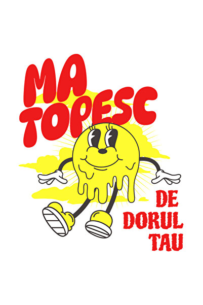 StoryGift Romania Sticker Autocolant 70CM cu Soare Vesel Topindu-se Text Roma...