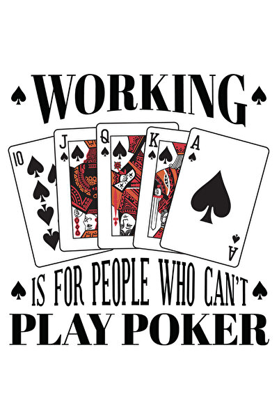 StoryGift Romania Sticker Autocolant 70CM Cu Carti De Joc Poker, Text In Engleza Working Is For People Who Can't