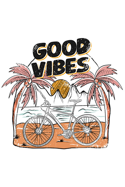 StoryGift Romania Sticker Eticheta 40CM cu mesajul "Good vibes", vara, vacant...
