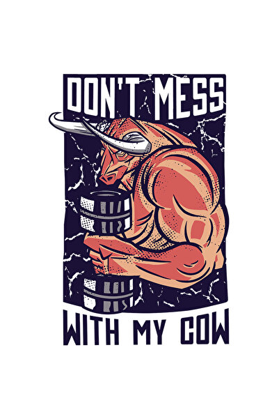 StoryGift Romania Sticker Adeziv 90CM Cu Taur Rosu Cu Coarne, Text Haios In Engleza Don't Mess With My Cow, Fitn