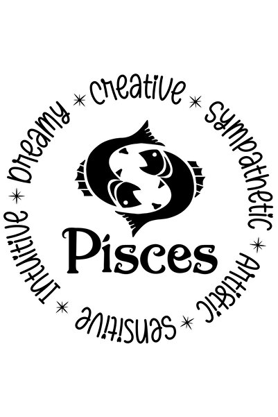 StoryGift Romania Sticker Autocolant 70CM cu zodia Pesti, ilustratie, zodie, ...