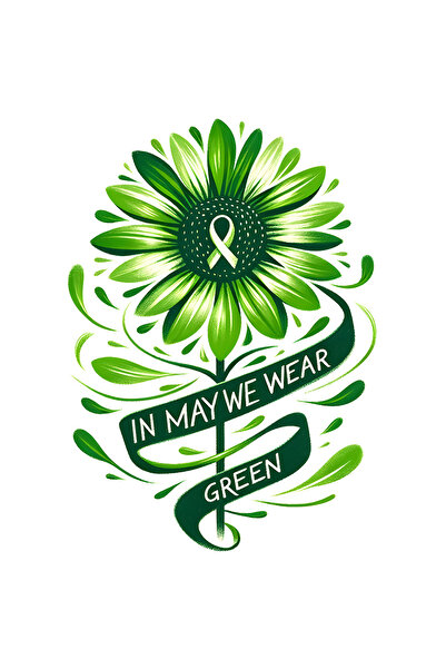 StoryGift Romania Sticker Eticheta 40CM cu mesajul "In May we wear green", ilustratie, motivational, in mai purt