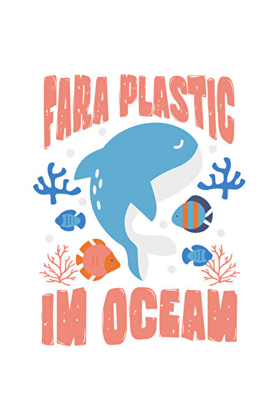 StoryGift Romania Sticker Autocolant 70CM Adeziv fara plastic in ocean balena albastra poluare cu Margini Albe,