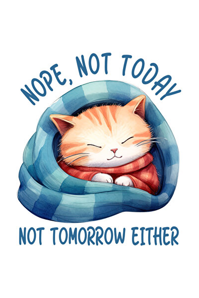 StoryGift Romania Sticker Cu Pisicuta Care Doarme Cu Mesajul "nope, Not Today...