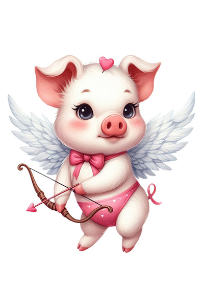 StoryGift Romania Sticker Adeziv 90CM cu un purcelus Cupidon, ilustratie, trage cu arcul, aripi, indragostire, V