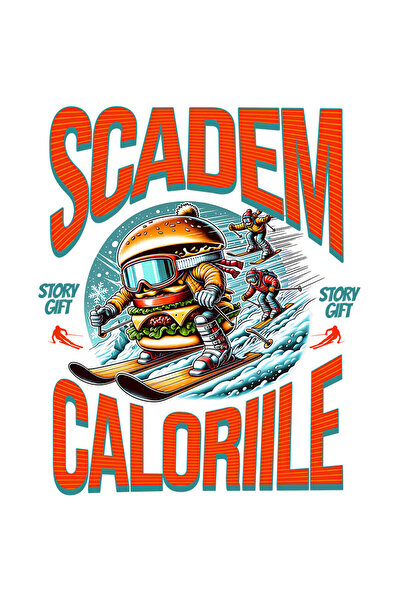 StoryGift Romania Sticker Autocolant 70CM cu Hamburger Cu Ochelari De Snowboa...